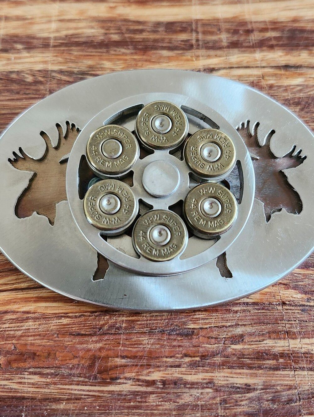 Don Applegate Alaskan Moose Belt Buckle Center Spins! 2007 Model 10-44-DM-A